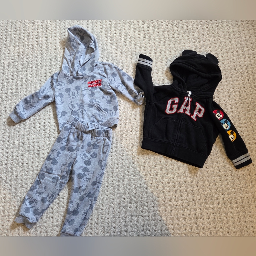 Disney Gray and Red Mickey Mouse Toddler Hoodie